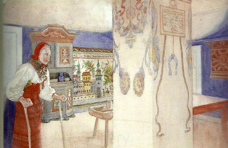 Carl Larsson mor kersti-mitt nordiska museum Norge oil painting art